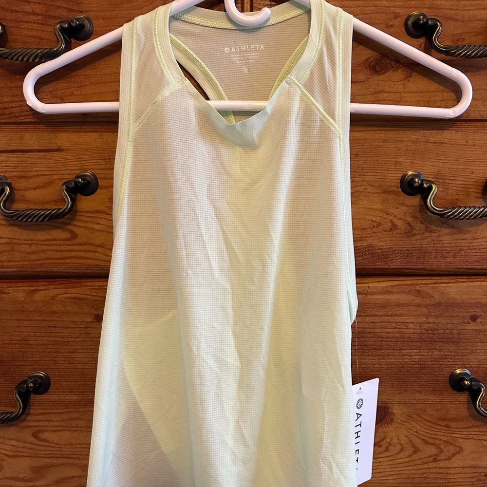 Athleta Mint Grid Knit Tank 💚